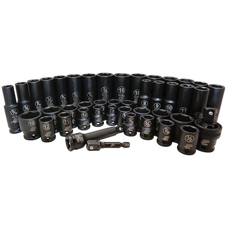 Atd Tools ATD 43-Piece 3/8-inch Drive 6 Point SAE and Metric Standard and Deep Impact Socket Set 4601A